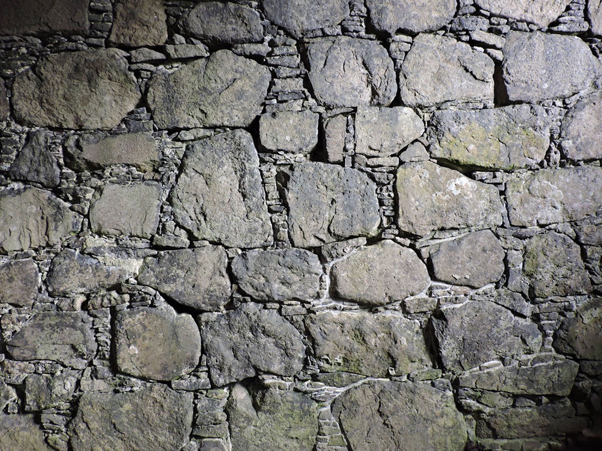 Faroe Islands walls, mortared together with lime mortar made from shell sand