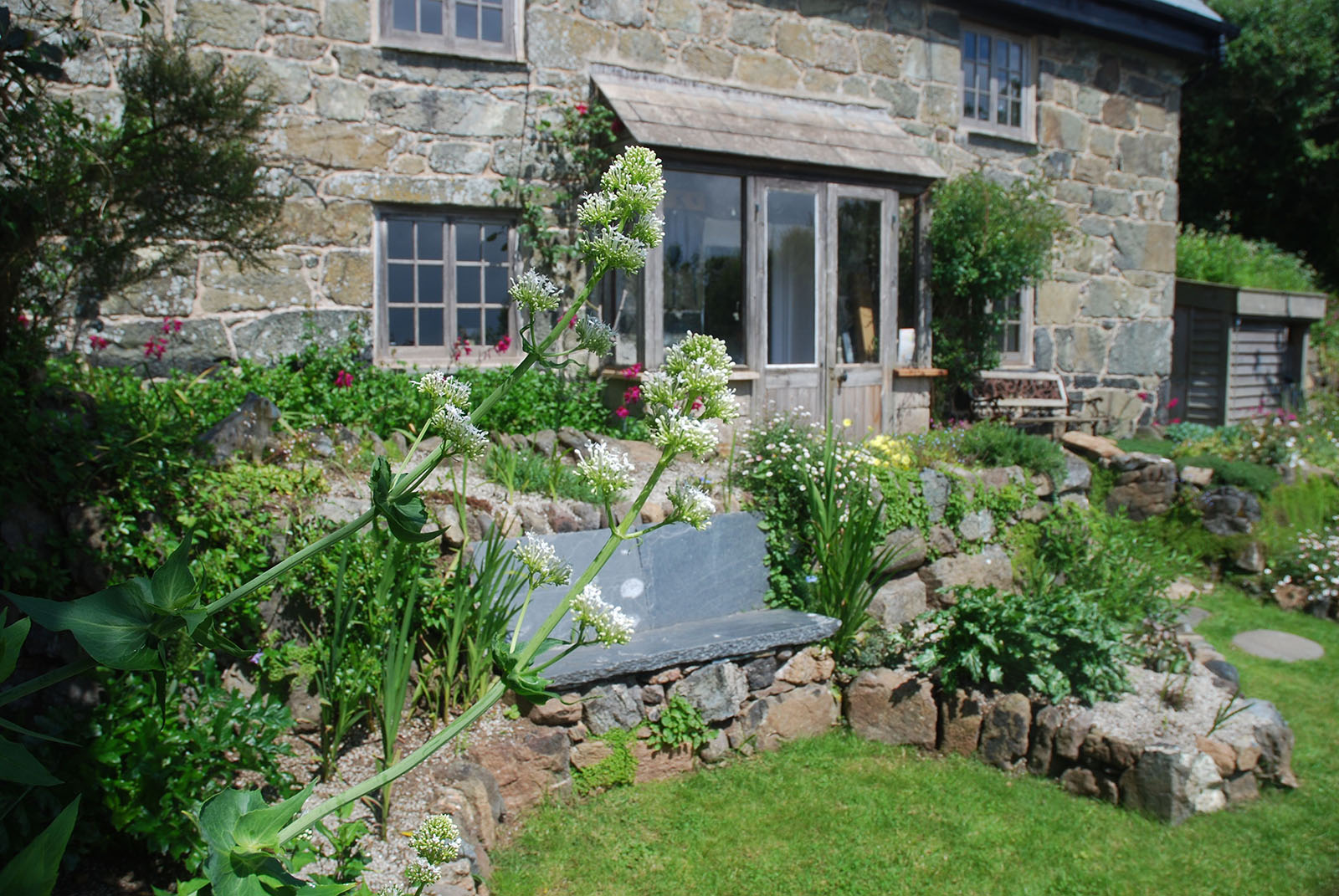 Coverack Cottage Garden made with local granite, slate and serpentine