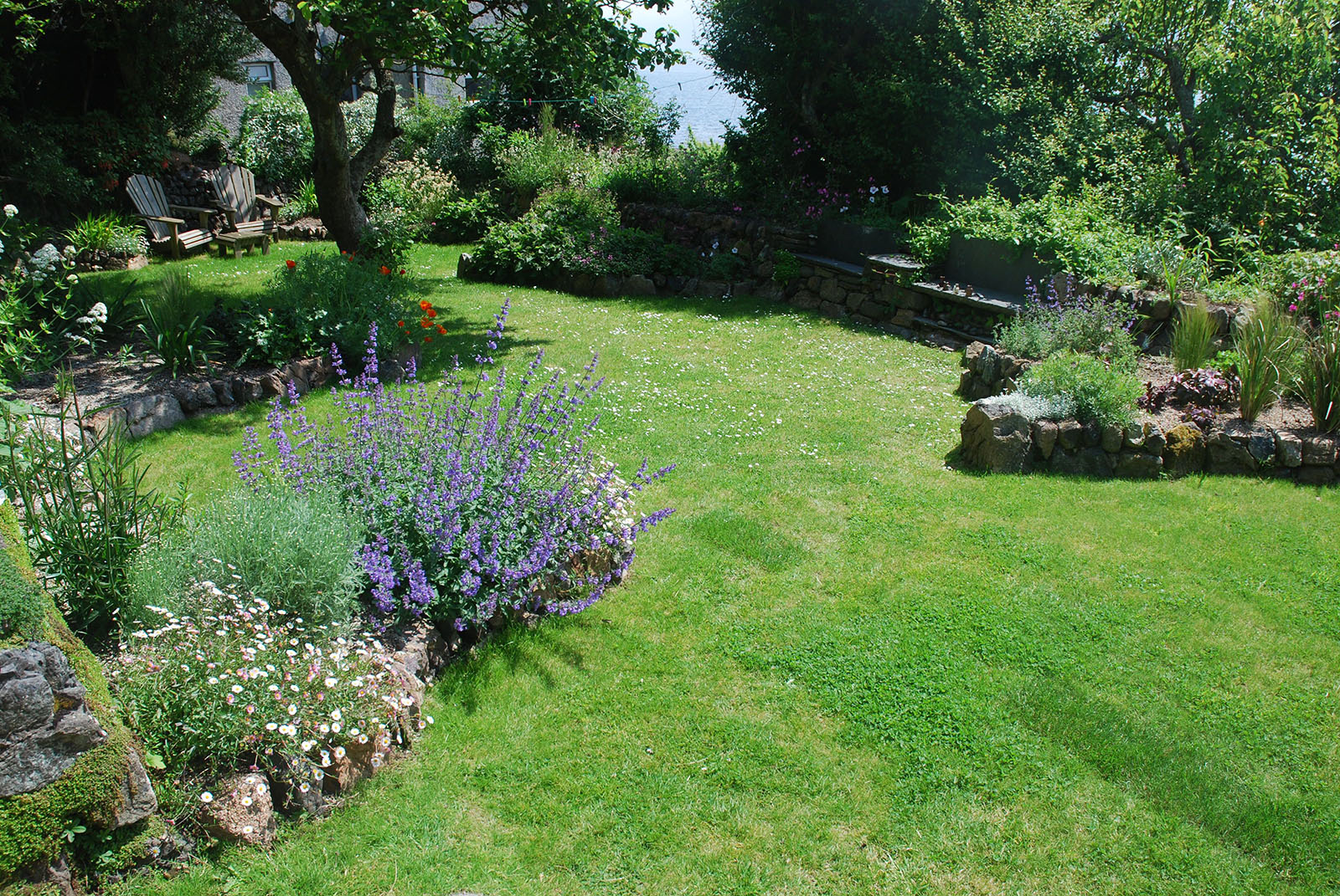 View down the newly renovated garden Coverack