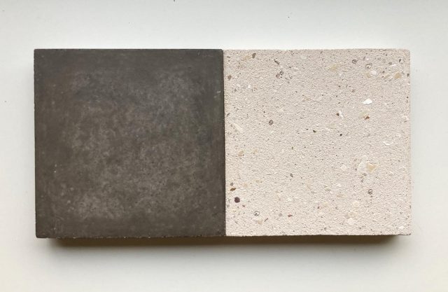 Tile samples for a new floor on a current project. The tiles are a waste-based concrete, made using over-ordered building materials and other waste from the site ♻️. Part of a series of finishes designed, prototyped, fabricated and installed by LWS.  #reuse #architecture #materialinvention #lwsjournal #materialdesign #materialdesigners #circulareconomy